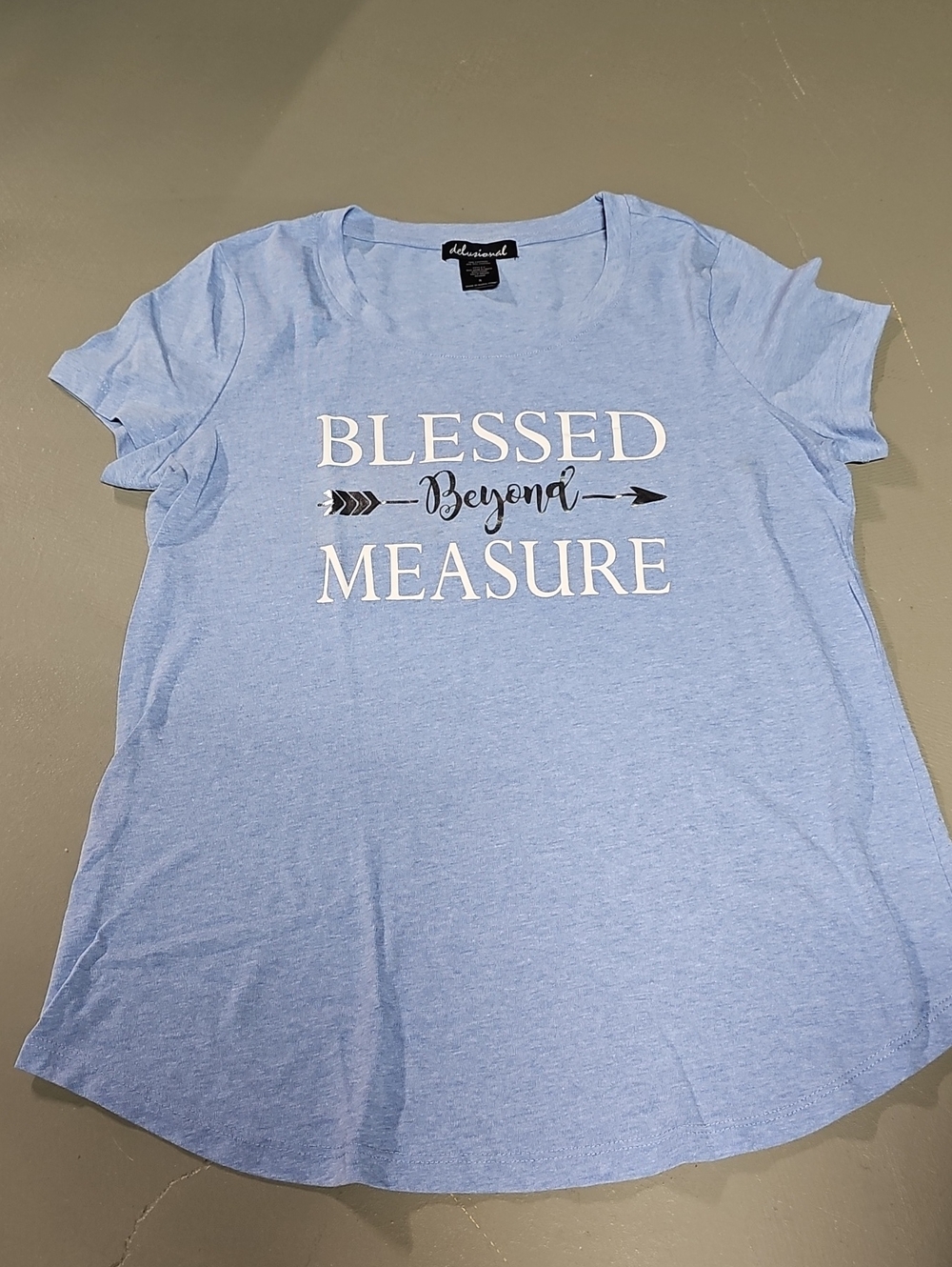 Delusional Blessed Beyond Measure Short Sleeve Graphic T-shirt Blue